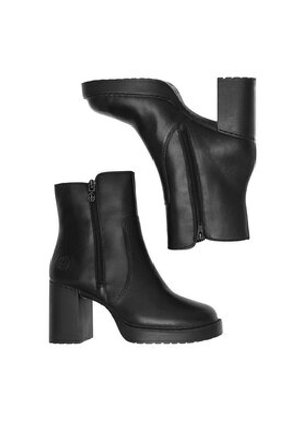 Rieker Botki Y4155-01 Czarny. Kolor: czarny. Materiał: skóra