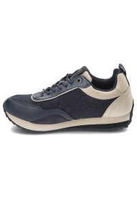 Granatowe Sneakersy Anekke Stylowe Obuwie Damskie. Okazja: na co dzień. Kolor: niebieski. Materiał: jeans, tkanina, zamsz