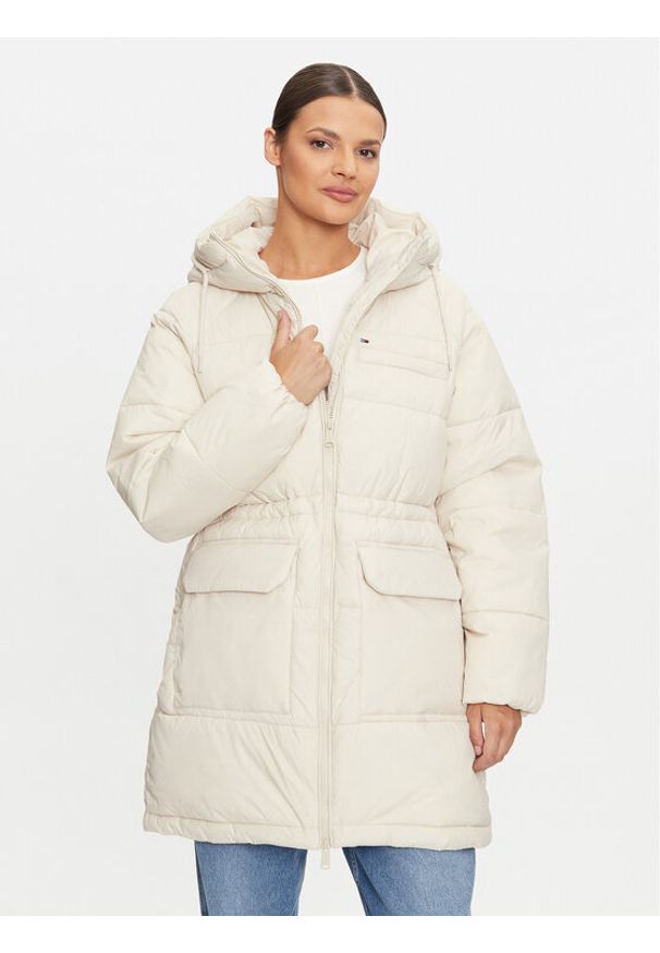 Tommy Jeans Kurtka zimowa Vail DW0DW18842 Beżowy Regular Fit. Kolor: beżowy. Materiał: syntetyk. Sezon: zima