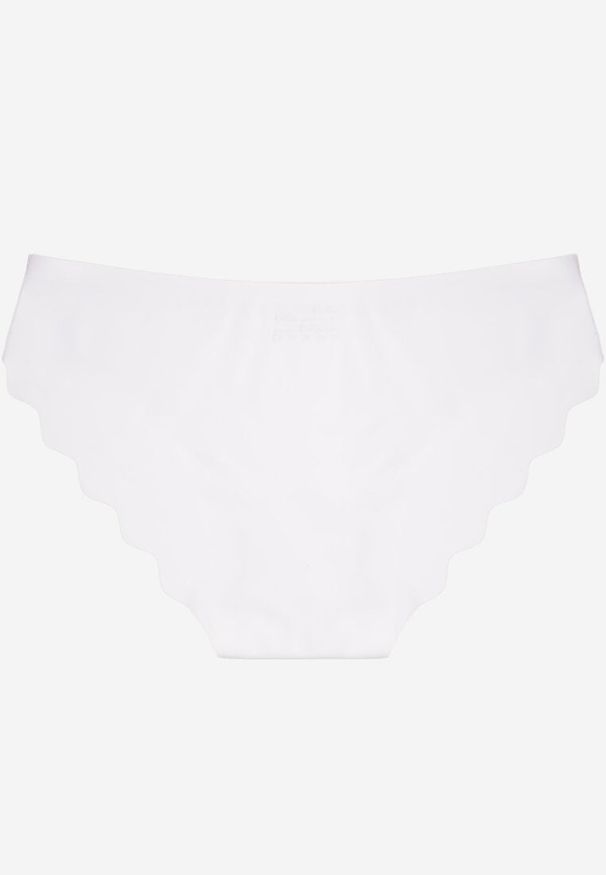 Born2be - Białe Bezszwowe Majtki Typu Figi Dolinella. Kolor: biały. Materiał: jeans