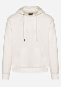 Born2be - Biała Bluza z Bawełną Kapturem i Sznurkami Amatusa. Okazja: do domu, na co dzień. Typ kołnierza: kaptur. Kolor: biały. Materiał: bawełna. Styl: casual, klasyczny #1