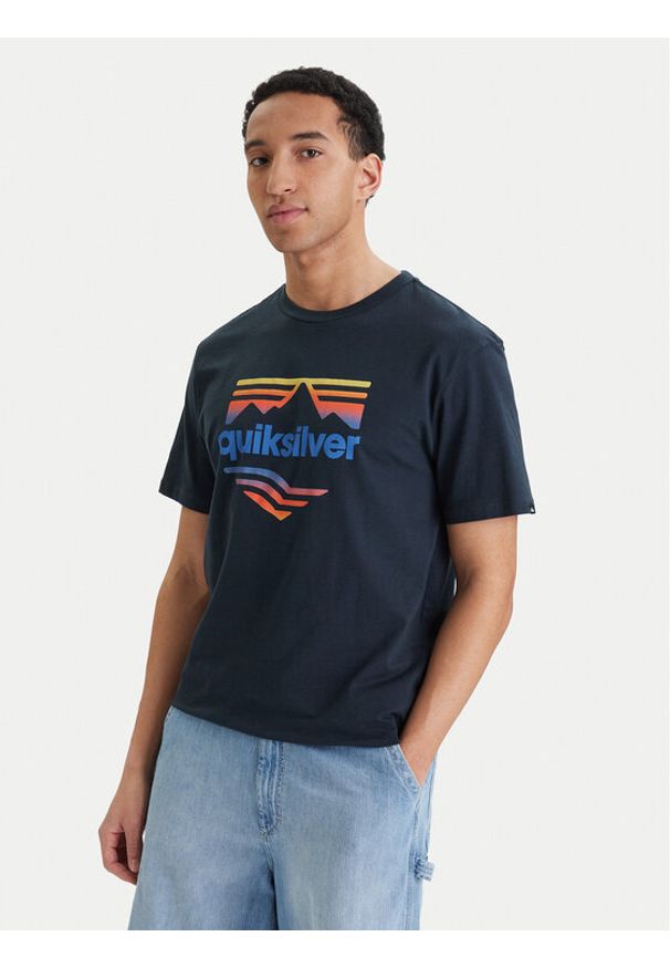 Quiksilver T-Shirt EV Horizon Fade EQYZT08289 Granatowy Regular Fit. Kolor: niebieski. Materiał: bawełna