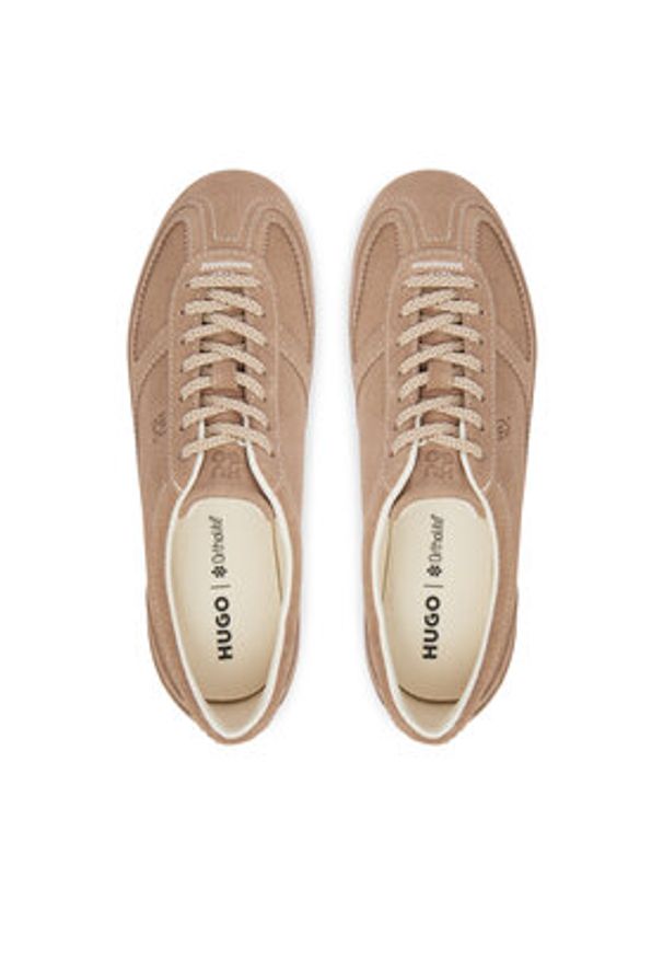 Hugo - HUGO Sneakersy Mystie 50563530 Brązowy. Kolor: brązowy. Materiał: skóra, zamsz