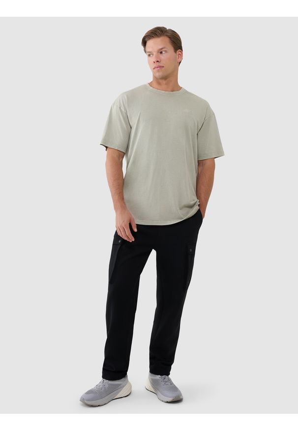 4f - 4F Spodnie casual cargo męskie - czarne 3XL. Okazja: na co dzień. Kolor: czarny. Materiał: tkanina, materiał, poliester, bawełna. Styl: casual