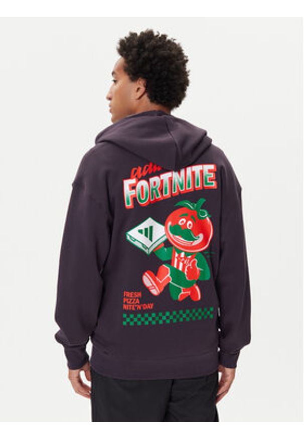 Adidas - adidas Bluza Fortnite JV7961 Fioletowy Loose Fit. Kolor: fioletowy. Materiał: bawełna