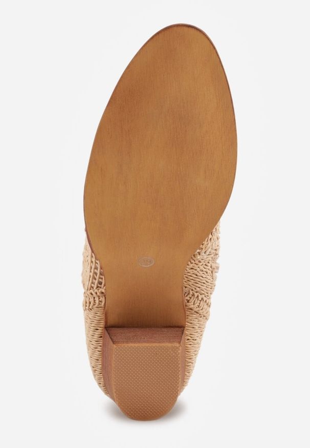 Renee - Ciemnobeżowe Ażurowe Botki Kowbojki VICES na Stożkowym Obcasie Natesela. Okazja: na co dzień. Kolor: beżowy. Materiał: zamsz. Wzór: ażurowy. Sezon: wiosna. Obcas: na obcasie. Styl: elegancki, casual. Wysokość obcasa: średni