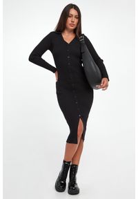Sukienka dopasowana midi DKNY. Materiał: prążkowany. Długość: midi #1
