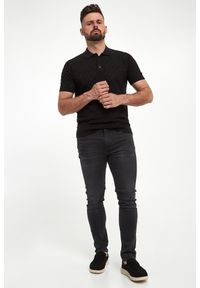 Karl Lagerfeld - Polo męskie z dzianiny ażurowej KARL LAGERFELD. Typ kołnierza: polo. Materiał: dzianina. Wzór: ażurowy #4