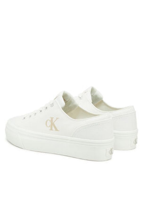 Calvin Klein Jeans Tenisówki Vulc Flatform Low Cv Mg YW0YW01763 Biały. Kolor: biały. Materiał: materiał