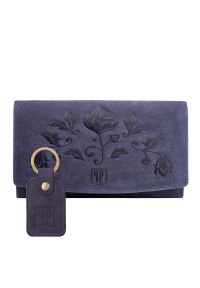 Zestaw prezentowy PAOLO PERUZZI ZUP-104-DB granatowy. Kolor: niebieski. Materiał: skóra #1