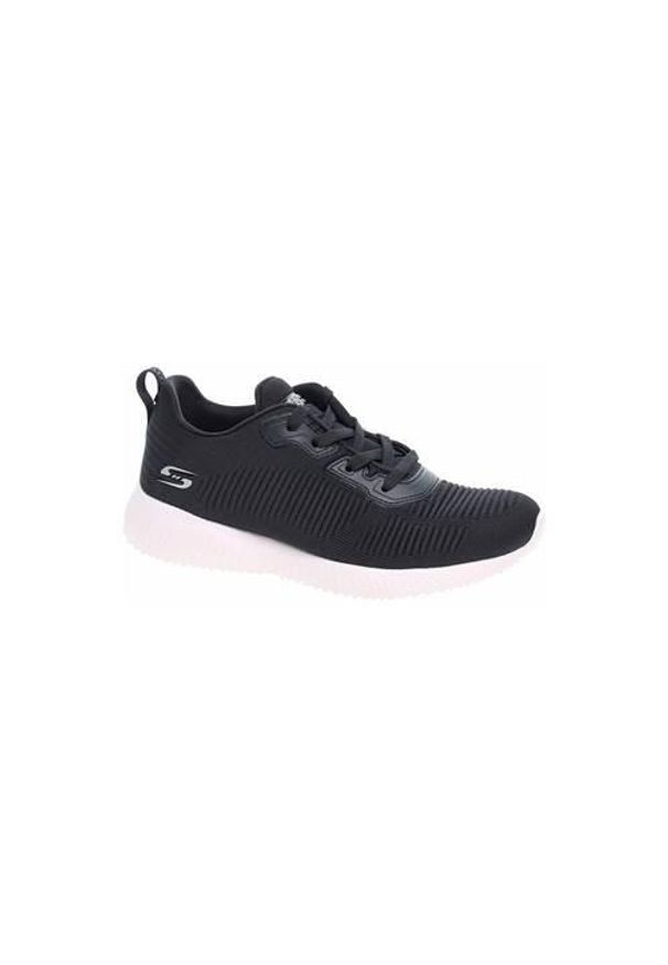 skechers - Buty do chodzenia damskie Skechers Bobs Squad Tough. Zapięcie: sznurówki. Kolor: czarny. Materiał: materiał, syntetyk, tkanina. Szerokość cholewki: normalna. Sport: turystyka piesza