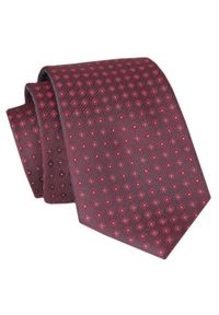 Krawat Angelo di Monti - Ciemna Czerwień, Grochy. Kolor: czerwony. Materiał: tkanina. Wzór: grochy. Styl: wizytowy, elegancki