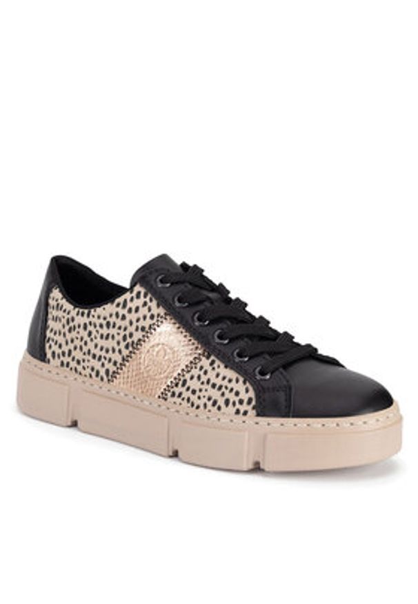 Rieker Sneakersy N5910-62 Beżowy. Kolor: beżowy. Materiał: skóra