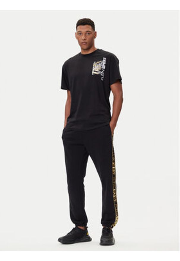 Plein Sport T-Shirt FAEC MTK8368 STE001N Czarny Loose Fit. Kolor: czarny. Materiał: bawełna. Styl: sportowy