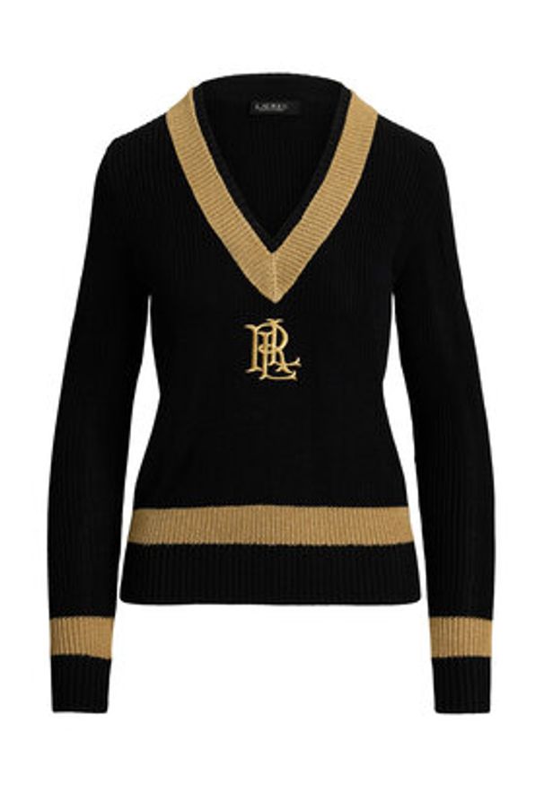 Lauren Ralph Lauren - LAUREN RALPH LAUREN Sweter 200979666001 Czarny Relaxed Fit. Kolor: czarny. Materiał: bawełna, wiskoza