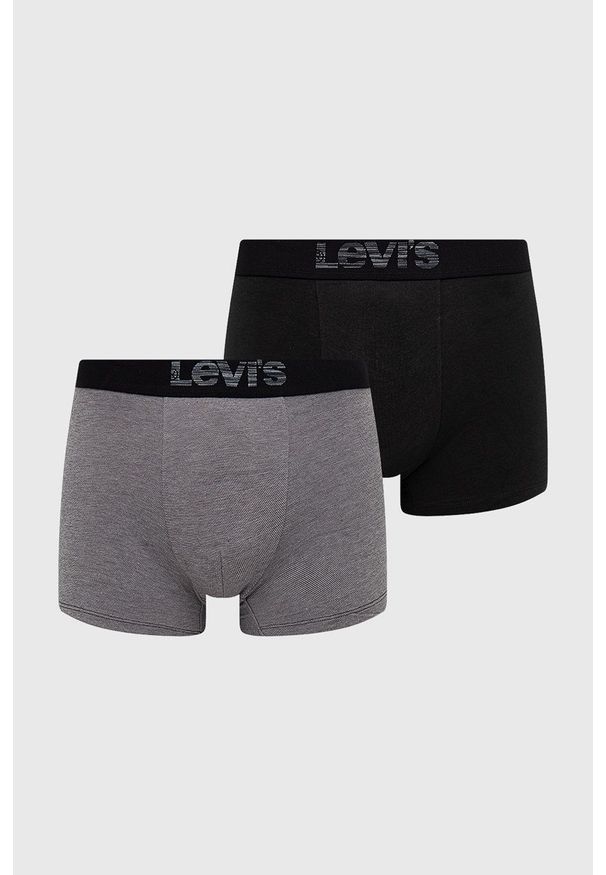 Levi's® - Levi's - Bokserki (2-pack). Kolor: czarny. Materiał: bawełna