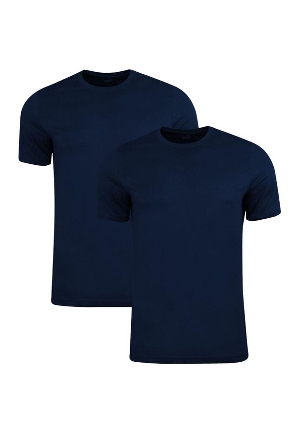 Koszulka dla dzieci Puma Junior Base T shirt Navy 2 pack. Kolor: niebieski. Materiał: bawełna, materiał