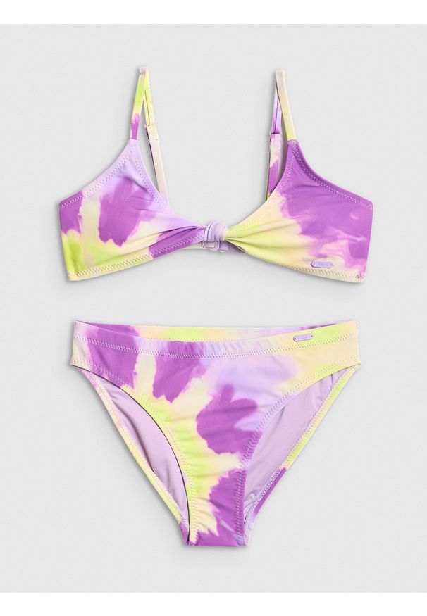 4f - 4F Kostium kąpielowy dwuczęściowy dziewczęcy - multikolor 158/164 (12-14 lat). Kolor: wielokolorowy. Rodzaj stanika: wyciągane miseczki