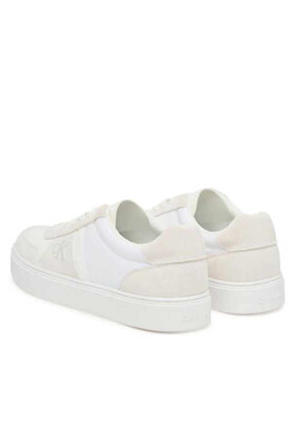 Calvin Klein Sneakersy Classic Cups Lace Mix Emb Tongue YM0YM01395 Biały. Kolor: biały. Materiał: skóra
