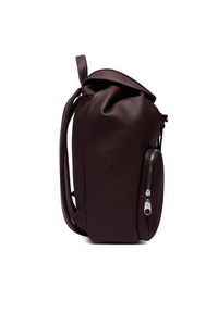 Calvin Klein Plecak Weebbing Strap Flap Backpack LV04F3645G Bordowy. Kolor: czerwony. Materiał: skóra #2