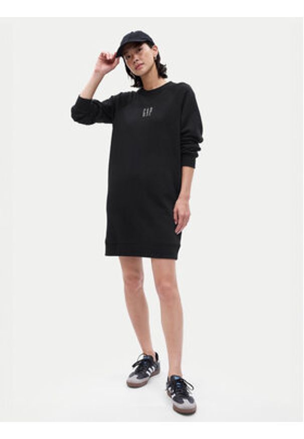 GAP - Gap Sukienka codzienna 729748-01 Czarny Regular Fit. Okazja: na co dzień. Kolor: czarny. Materiał: bawełna. Typ sukienki: proste. Styl: casual