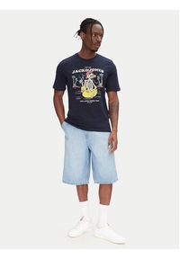 Jack & Jones - Jack&Jones T-Shirt Eljah 12268472 Granatowy Relaxed Fit. Kolor: niebieski. Materiał: bawełna #3