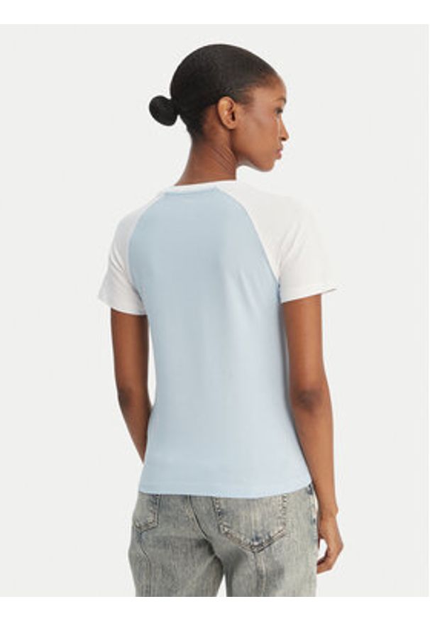 Guess Jeans T-Shirt W6GIB0 J1314 Błękitny Regular Fit. Kolor: niebieski. Materiał: bawełna