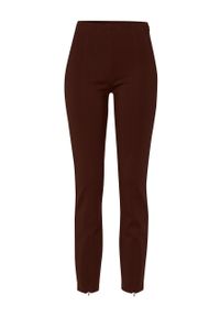 IVY & OAK - Ivy Oak Spodnie damskie kolor bordowy proste high waist. Okazja: na co dzień. Stan: podwyższony. Kolor: czerwony. Materiał: materiał. Styl: casual #2