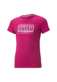 Koszulka sportowa dla dzieci Puma Alpha. Kolor: fioletowy, różowy, wielokolorowy. Materiał: poliester, bawełna