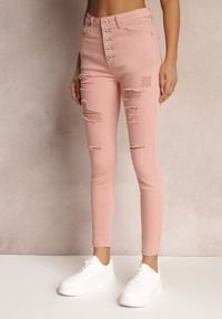 Renee - Różowe Jeansy Skinny z Wysokim Stanem Yholo. Stan: podwyższony. Kolor: różowy. Styl: klasyczny #5