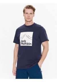 Jack Wolfskin T-Shirt Brand 1809021 Granatowy Regular Fit. Kolor: niebieski. Materiał: bawełna #1