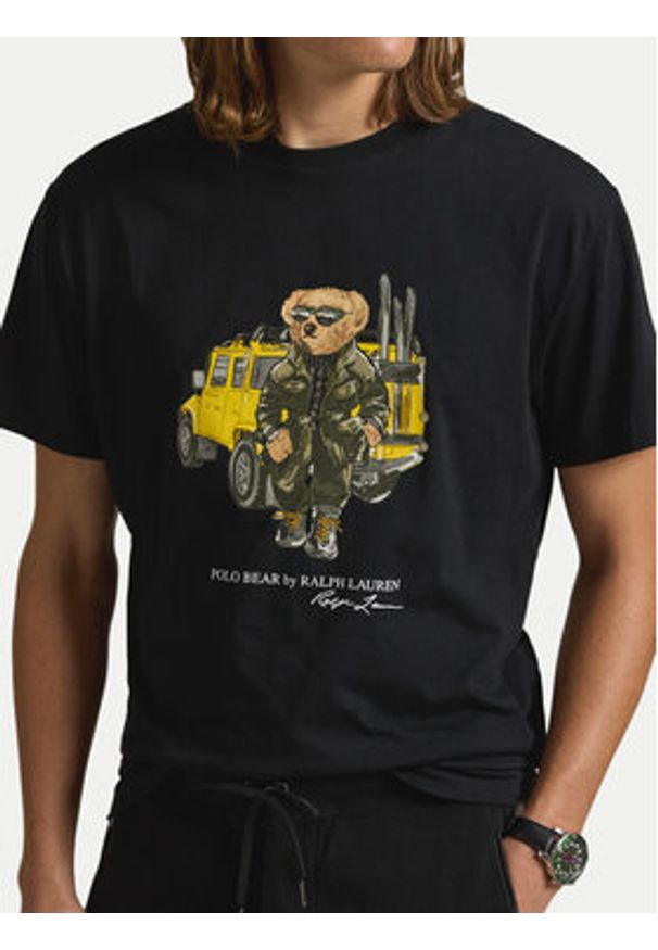 Polo Ralph Lauren T-Shirt 710854497043 Czarny Regular Fit. Typ kołnierza: polo. Kolor: czarny. Materiał: bawełna