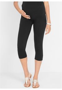 bonprix - Legginsy ciążowe rybaczki (2 pary). Kolekcja: moda ciążowa. Kolor: czarny. Materiał: bawełna #1