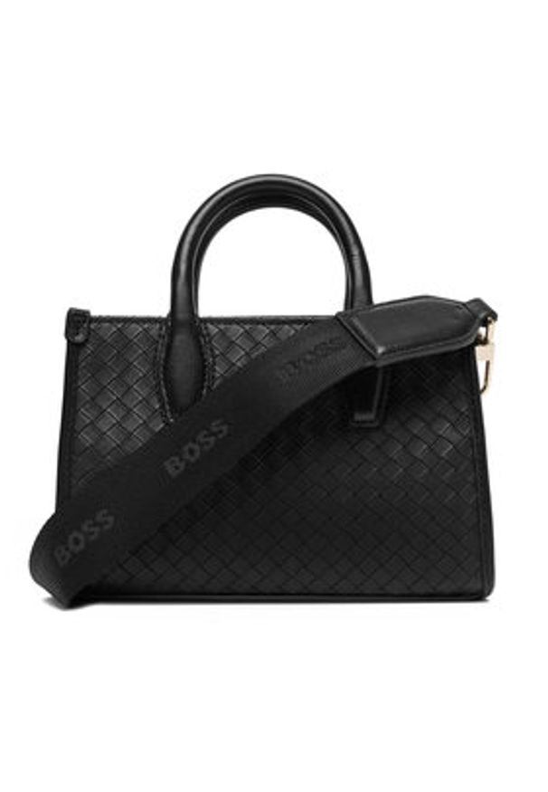 BOSS Torebka 50557998 Czarny. Kolor: czarny. Materiał: skórzane