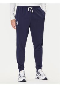 Under Armour Spodnie dresowe Ua Rival Terry Jogger 1380843-410 Granatowy Fitted Fit. Kolor: niebieski. Materiał: bawełna