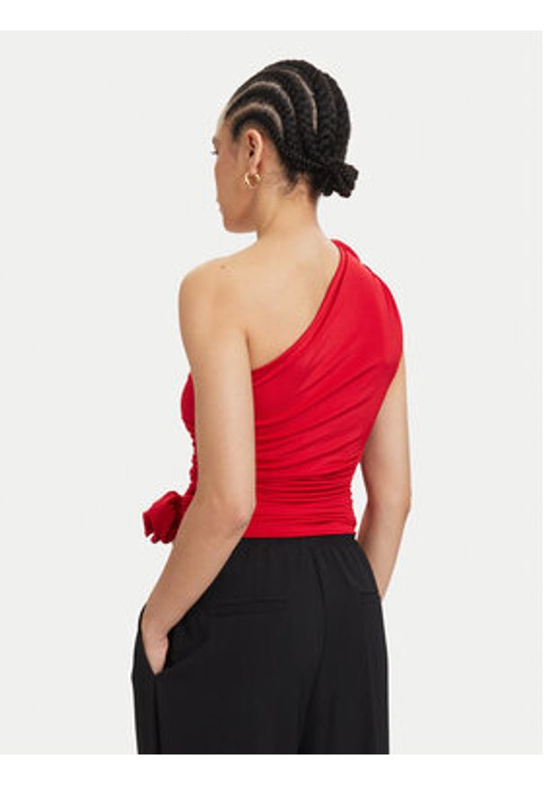 ACCESS FASHION Top 63-2019-326 Czerwony Slim Fit. Kolor: czerwony. Materiał: syntetyk