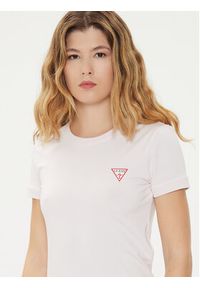 Guess T-Shirt W2YI44 J1314 Różowy Slim Fit. Kolor: różowy. Materiał: bawełna