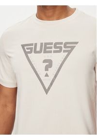 Guess T-Shirt Queencie Z4GI09 J1314 Beżowy Slim Fit. Kolor: beżowy. Materiał: bawełna