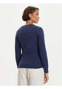 GANT - Gant Sweter 4800101 Granatowy Slim Fit. Kolor: niebieski. Materiał: bawełna #5