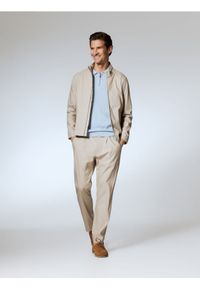 Reserved - Spodnie loose carrot z lnem - beżowy. Kolor: beżowy. Materiał: len #1