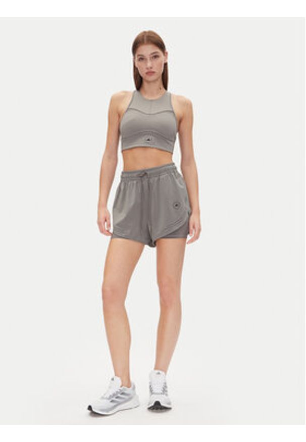 Adidas by Stella McCartney - adidas by Stella McCartney Top Training JJ0120 Szary Slim Fit. Kolor: szary. Materiał: syntetyk