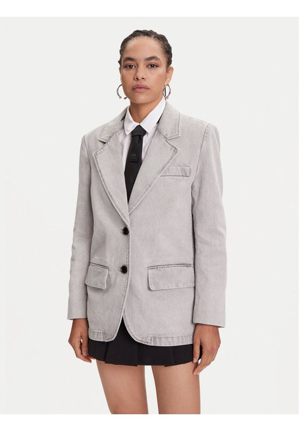 Miss Sixty Marynarka 6S1WJ58700 Szary Loose Fit. Kolor: szary. Materiał: bawełna