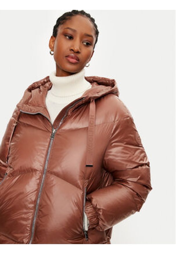 Woolrich Kurtka puchowa Aliquippa CFWWOU0927FRUT3085 Brązowy Regular Fit. Kolor: brązowy. Materiał: syntetyk