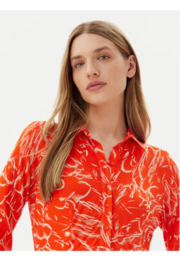 YAS Sukienka koszulowa Savanna 26022663 Pomarańczowy Loose Fit. Kolor: pomarańczowy. Materiał: wiskoza. Typ sukienki: koszulowe