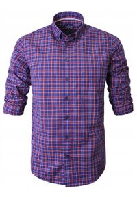 Casualowa Koszula, Kołnierzyk Button Down - Pako Jeans - Granat w Kratkę. Okazja: na co dzień. Typ kołnierza: button down. Kolor: niebieski. Materiał: bawełna. Wzór: kratka. Sezon: lato. Styl: casual #4