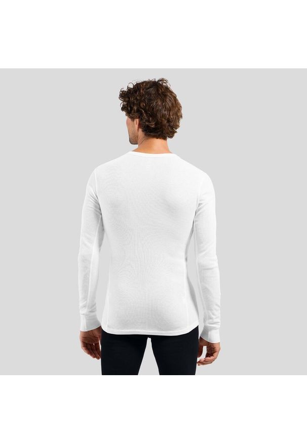 Koszulka męska Odlo BL TOP crew neck l/s ACTIVE WARM ECO. Kolor: biały. Długość rękawa: długi rękaw. Sport: fitness