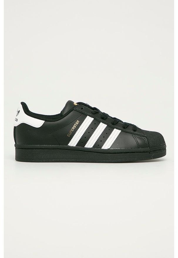 adidas Originals - Buty skórzane Superstar. Nosek buta: okrągły. Zapięcie: sznurówki. Kolor: czarny. Materiał: skóra. Model: Adidas Superstar