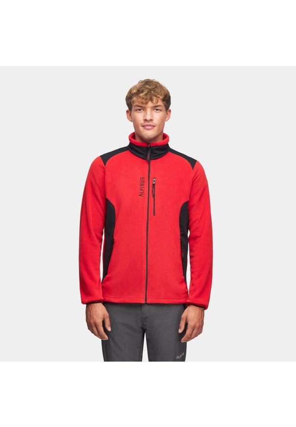 Bluza polarowa turystyczna męska Alpinus Caen II 100. Kolor: czerwony, wielokolorowy, czarny. Materiał: polar