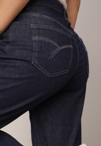 Born2be - Niebieskie Bawełniane Szerokie Jeansy z Wysokim Stanem Ozdobione Wiązaniem Lilinieth. Okazja: na co dzień. Stan: podwyższony. Kolor: niebieski. Wzór: aplikacja. Styl: klasyczny, casual #3