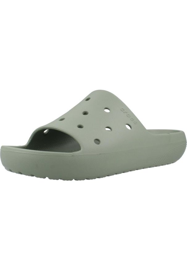 Klapki Crocs Model Classic Slide V2 Kolor Zielony. Kolor: zielony. Materiał: syntetyk, materiał. Styl: sportowy